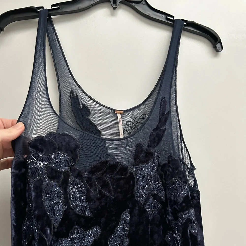 Free People Velvet & Sheer Top - Picture 3 of 7